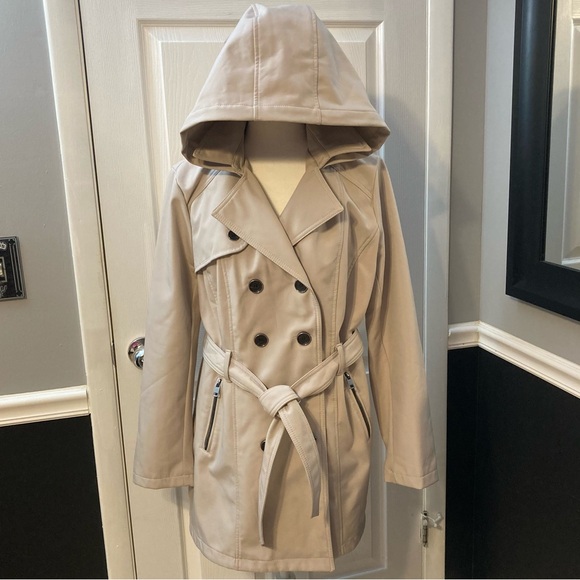 Sebby Collection Light Tan Trench Coat Women XL - Picture 2 of 15
